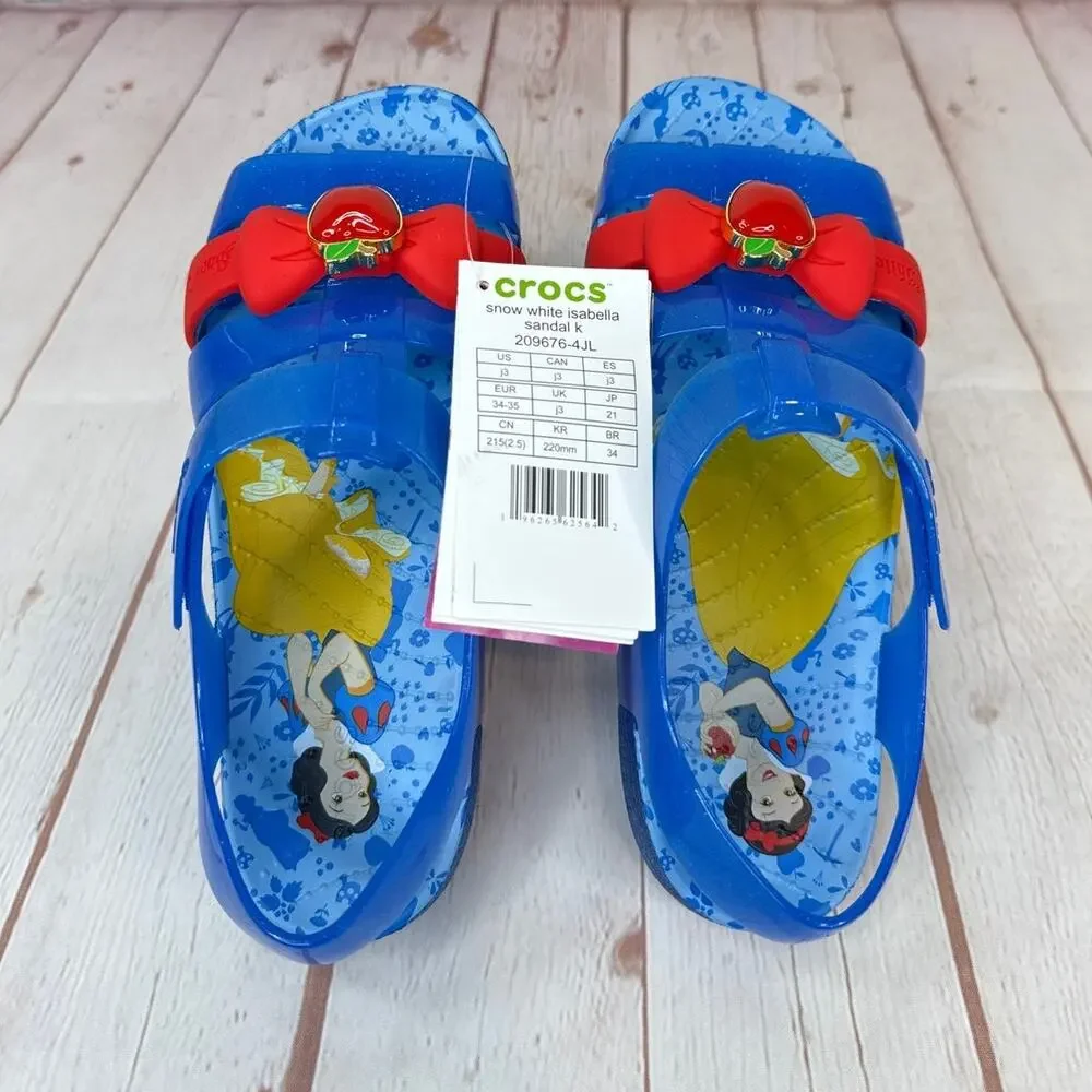 Crocs Disney Snow White Isabella Bright Cobalt Sandals Kids Size J3 209676-4JL